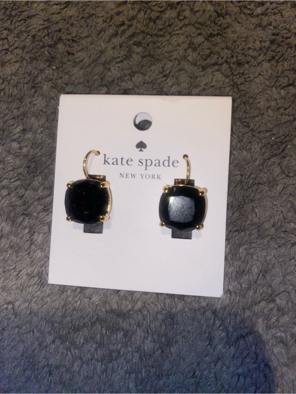 Kate Spade Gold & Black Leverback Earrings